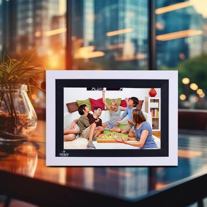 Miracle Digital 10.1" WiFi Wooden Digital Photo Frame, IPS Touch Screen, Share via Frameo App 10.1 inch Cloud Digital Picture Frame, Built-in Android, Expandable upto 32 GB