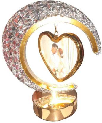 Jyoti Collection Crystal halfmoon hanging led shape frame for anniversary, valentine 15 inch Crystal halfmoon hanging led Frame
