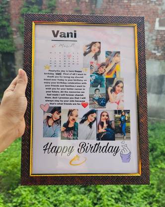 Kriti Art Birthday gift photo frame customized 11 inch Customise birthday frame, Please share photos 9997236348
