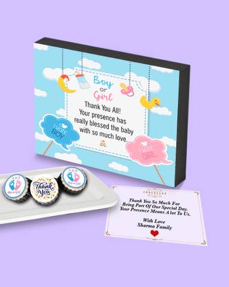 ChocolateHouse Customized Baby Shower Photo Printed on Chocolate With Personalized MSG 4pc 10 inch Customized Baby Shower Chocolate 4pc
