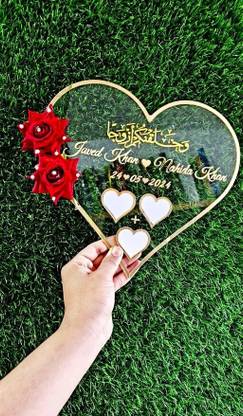 inventoo Wedding Heart Shape Thumb Print, Couple Gift Finger Print Gift 12 inch Customized photo frame
