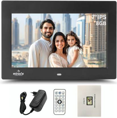 Miracle Digital 7" inch (17.78)cm IPS Digital Photo Frame with Slideshow, Video & Audio Support 7 inch Digital Picture Frame, 2GB RAM 180°Wide Angle Viewing