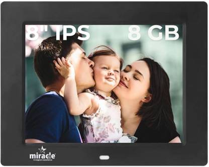Miracle Digital 8" IPS Digital Photo Frame with Photos Slideshow, Video & Audio Support 8 inch Digital Picture Frame