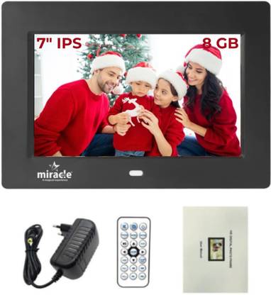 Miracle Digital 7.1" IPS Digital Photo Frame with Photos Slideshow, Video & Audio Support 7.1 inch Digital Picture Frame, High-Def.Screen, 2GB RAM 180°Wide Angle Viewing
