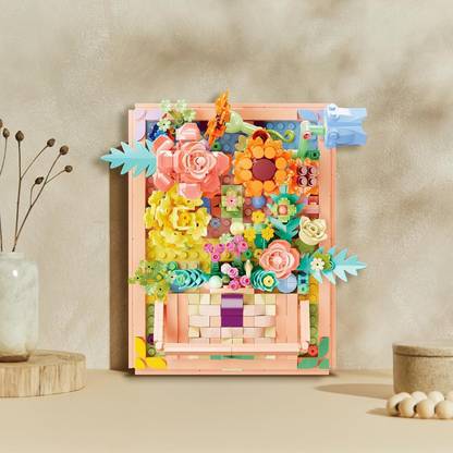 arthasya Flowers Building Set for Women - 4 in 1 3D Flower Picture Frames Sets Gift 8.7 inch Flower Frame