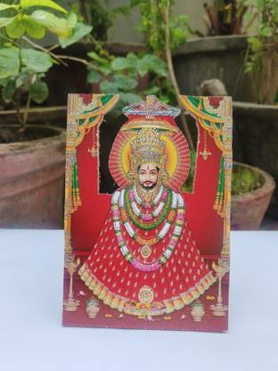 Firmus Khatu Shyam Baba Ji Photo Frame for Table & Desk (Set of 1) 5 inch Hare Ka Sahara Khatu Shyam for Mandir, Office, Home (Picture Size 5x7 Inch)