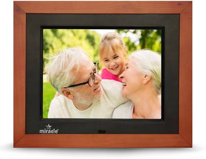Miracle Digital 8 inch Dark Wooden Digital Photo Frame 8 inch IPS Display