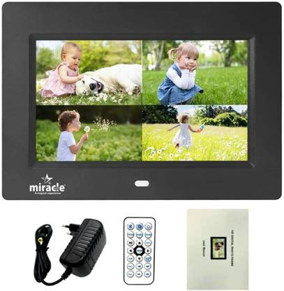 Miracle Digital 7.1 inch Digital Photo Frame Hi-def. LCD Screen Remote connectivity USB Disk SD Card Mini HDMI Full Functional Photo Slide Show Video Calendar Table Top | Wall mountable 7 inch LCD