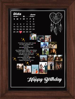 GiftsGalaxy Personalized Birthday 12 inch Moon Design Frame