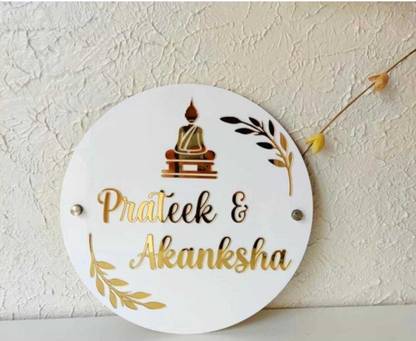 M S R B S Customized Name Plate For Flat/Home Laser Cut Acrylic 12 X 12 inch Normal