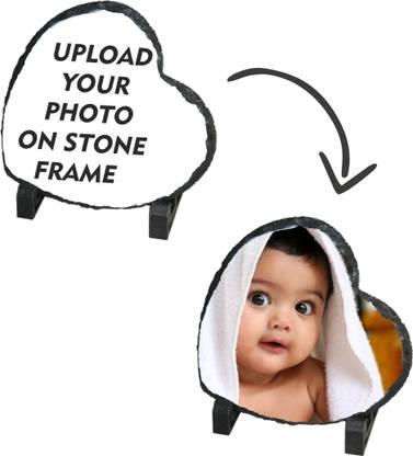 Savri Photo Stone Frame with Your Photos & Message. 7 inch Photo Printed