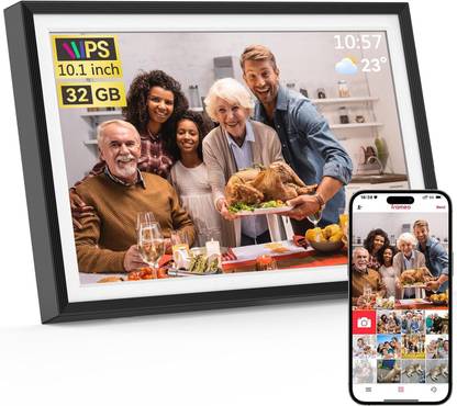 CASON Digital Photo Frame for Wall & Table, WiFi Enabled Frame with Touchscreen 10.1 inch Portable