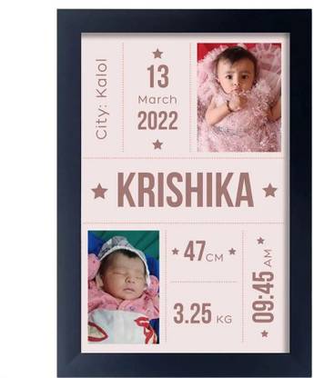 VASHUPRINTS Customize Wood fram Wall Baby brithday wish Photo Frame 18.5 inch Rectangle shape