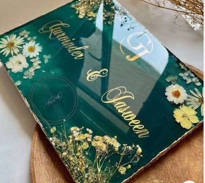 Brightfashion resin art Flowers name plate 12 inch RESIN ART NAME PLATE