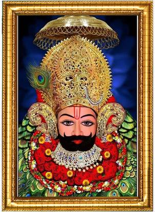 JASHVIRA Shyam Baba Photo Frame-Goldan 10x14, Photo Size A4 12 inch Spritual