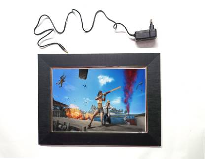 ANSHUL INTERNET 202 PUBG DROP FIGHT LED FRAME 11.5 BY 15.55 15.5 inch WALL HANGING