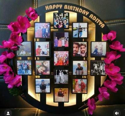 JASLE Led Photo frame flower round shape 15 inch wall type, Table