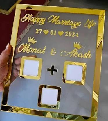 inventoo NIKAH NAMA Thumb Print Wedding Gift Custom Name & Date Frame 12 inch Wedding Thumb Print
