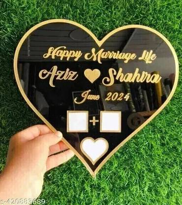 inventoo Heart Shape Couple Thumb Impression Gift | Wedding Thumb Print 12 inch Wedding Thumb Print
