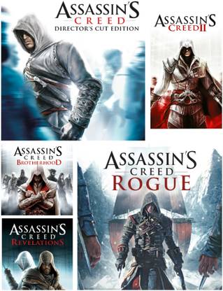 2Cap Assassins Creed 1-2,Brotherhood,Rogue,Revelations Pc Game Link Combo (Offline only) (No CD/DVD/Code) (Complete Games)
