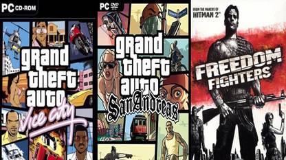 Vice City, SanAndreas, Freedom Fighters Top Three Game Combo (Offline Only) (Regular)