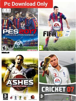 2Cap PES 2017, FIFA 15, Cricket 2007 & 2009 Pc Game Download (Offline only) No CD/DVD/Code (Complete Games) (Complete Edition)