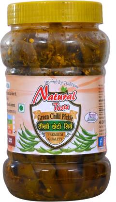 Natural Taste Green Chilli Pickle Teekhi Choti Mirch Ka Achar in Very Less Oil (800 gms) Green Chilli Pickle