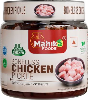 mahika foods Boneless Chicken Pickle,Andhra Style Fresh Homemade,Authentic Taste of Tradition Chicken Pickle