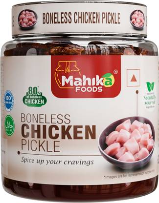 mahika foods Boneless Chicken Pickle,Andhra Style Fresh Homemade,Authentic Taste of Tradition Chicken Pickle