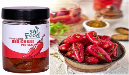 SAI Food Stuffed Banarasi Red Chilli Pickle Fresh Natural Homemade Lal Mirch Ka Achar Red Chilli Pickle