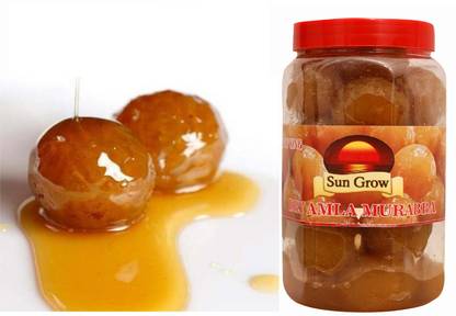 Sun Grow Amla Murabba (900 gms) Low Processed Great for Immunity Booster in Reusable Jar Amla Murabba
