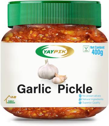 YAYPIK Purely Homemade Garlic Lehsun Achar Pickle 400 Gram Garlic Pickle