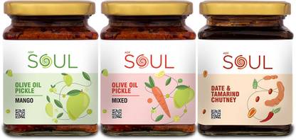 SOUL Mango Pickle Mix Pickle Date & Tamarind Chutney Mixed Pickle