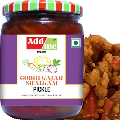 Add me Home Made Gobhi Gajar Shalgam Achar 600 gm Punjabi Sweet & Sour Mixed Pickle of Carrot, Turnip & Cauliflower Carrot, Cabbage Pickle