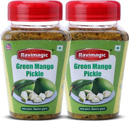 Ravimagic Green Mango Pickle, Homemade Aam Ka Aachar, Pack of 2 (500 Gm x 2) Mango Pickle