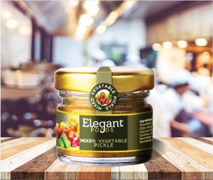 Elegant MIXED VEGETABLE PICKLE 28 GM EACH BOTTLE - Mango, Lime, Carrot Pickle