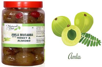 Natural Diet Amla Murabba with Honey & Almond Honey Amla Murabba Handmade Homemade Fresh Amla Murabba