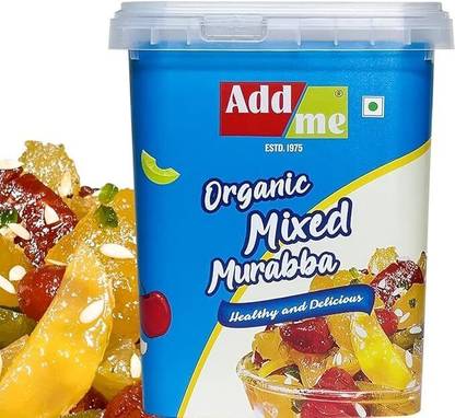 Add me Fruit Sweets Dry Mixed Murabba 1kg Gift Pack with Kesar & Elaichi (1 Kg) with Amla, Apple, pear, Pineapple, Kiwi, Carrot, Mango in a Single Pack Amla, Apple, Carrot Murabba