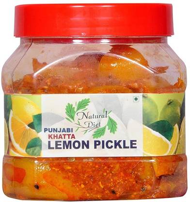 Natural Diet Khatta Lemon Pickle Homemade Sour Lemon Pickle Punjabi Nimbu Ka Achar 400gm Lemon Pickle