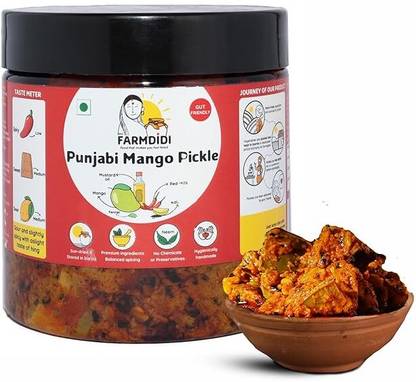 FarmDidi Punjabi Aam Ka Achar Homemade Authentic Taste Less oil Preservative Free Punjabi Mango Pickle