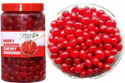 Natural Diet Karonda Red Cherry Murabba Glazed Candied Karonda Cherry Ka Murabba (900 gm) Red Berry Murabba
