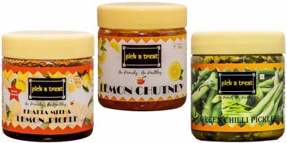 PICK A TREAT PICKA TREAT 120 G COMBO Lemon, Green Chilli Pickle