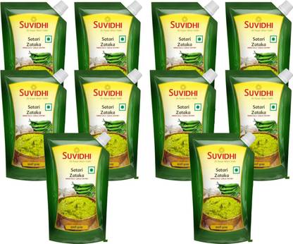 Suvidhi Satari thecha Pichku (Pack of 10) Green Chilli, Garlic Pickle