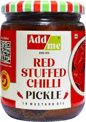 Add me Red Stuffed Chilli Pickle 500gm lal mirch achar Red Chilli Pickle