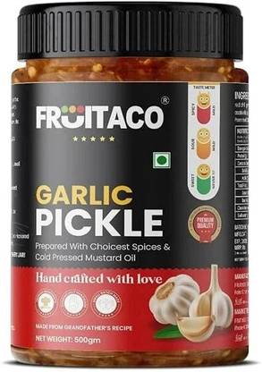 fruitaco Garlic Pickle – Authentic Indian Pickle with Tangy and Spicy Flavor | Garlic Pickle