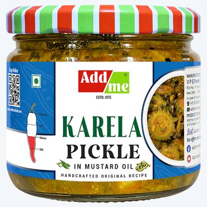 Add me Homemade Authentic Karele ka achar 300gm | Bitter Gourd Pickles Glass Jar Bitter Gourd Pickle