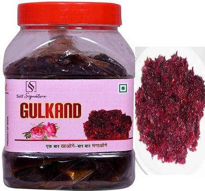 self signature Homemade Organic Fresh & Pure Sweet Rose Gulkand Gunda Gulkand