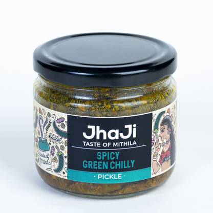 JhaJi Taste of Mithila Jhaji Achar Spicy Green Chili Pickle Green Chilli Pickle