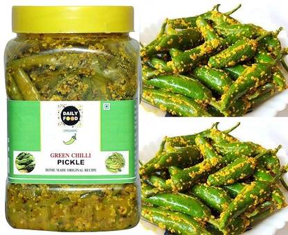 Daily Food Organic Natural Rai Green Chili Pickle Hari Mirch Ka Achar Green Chilli Pickle