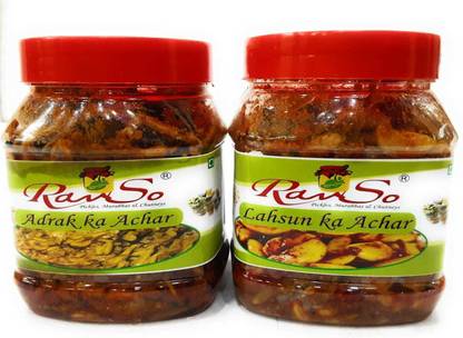 Advait Ginger/Adrak Garlic/Lehsun ka Achar Ginger, Garlic Pickle